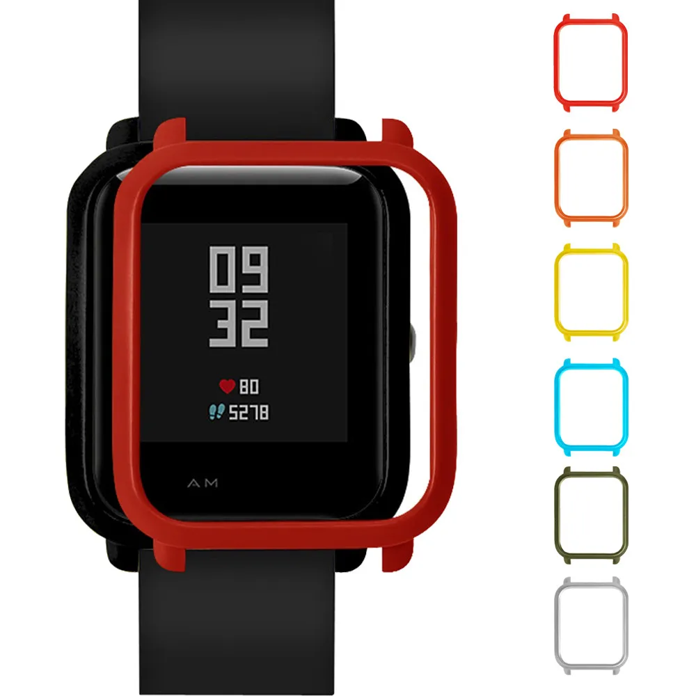 Стильный разноцветный Чехол рамка из поликарбоната для Amazfit защитный чехол Huami Bip