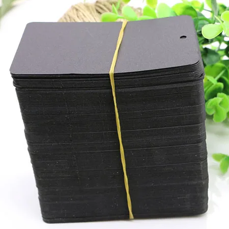 Ретро цветной DIY цветной крафт-бумажный тег - Цвет: black  10X6CM 20PCS