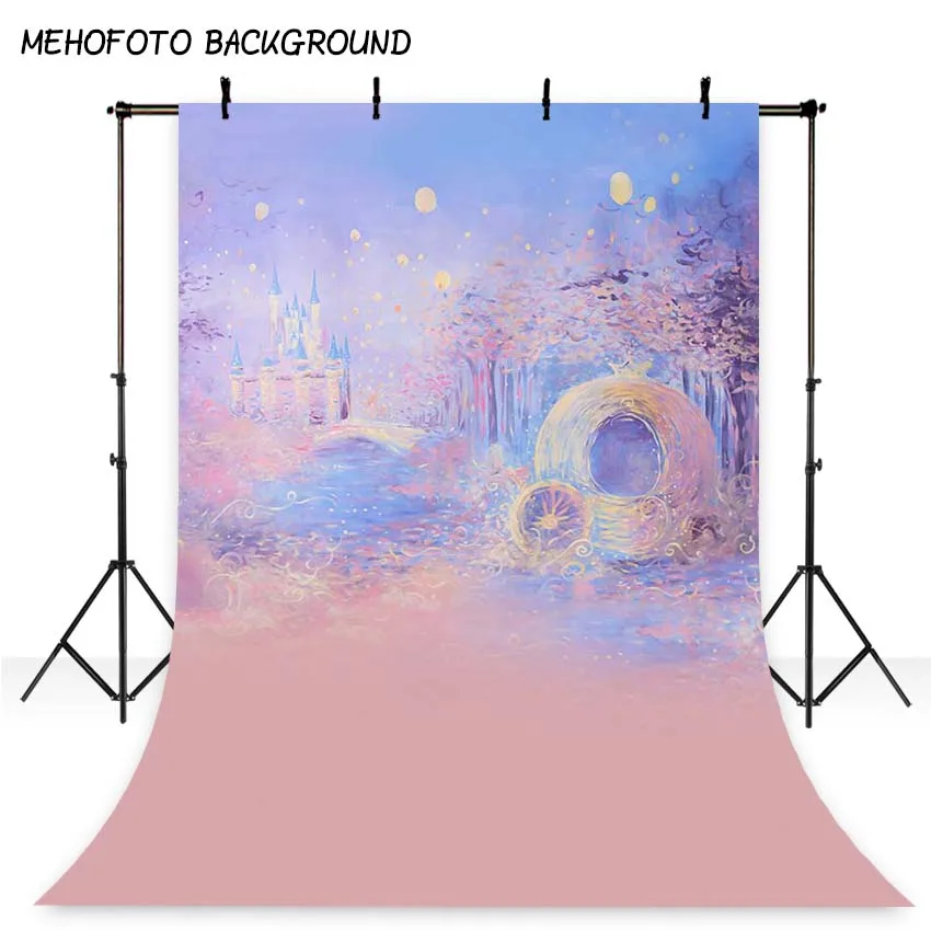 

MEHOFOTOPhotography фон голубой фон с эффектом размытости и изображением замка Для мальчиков и девочек летнее платье-пачка для фоны для фото студия ф...