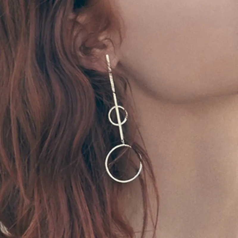 Простой Модный золотой серебристый цвет геометрический дизайн округлый Круглый