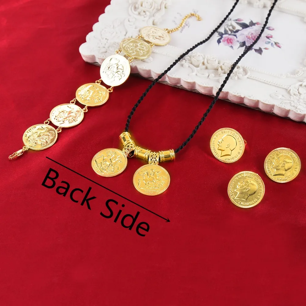 Золотая монета ожерелье с подвеской в стиле эфир браслет индейка Мехико золотого