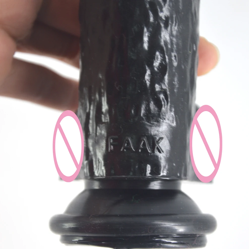 FAAK Огуречный фаллоимитатор с присоской черный искусственный пенис|dildo with suction