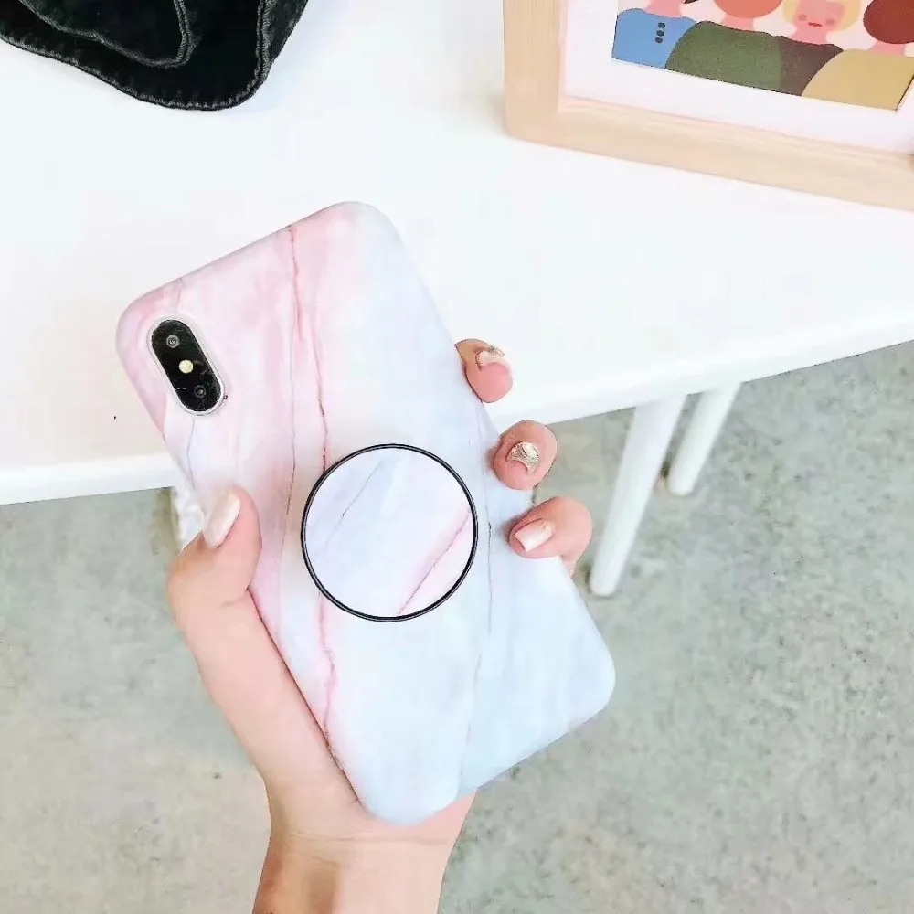 Marble Flexible Stand Holder Case For iPhone 7 X 6 6S 8 Plus Cover XS MAX XR 8Plus 7Plus Coque Fundas |