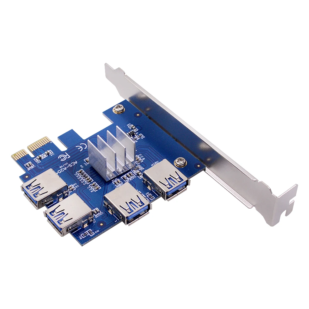 CHIPAL 2018 Горячая PCIE PCI E Express Riser Card 1x до 16x1 4 USB 3 0 слот множитель концентратор адаптер