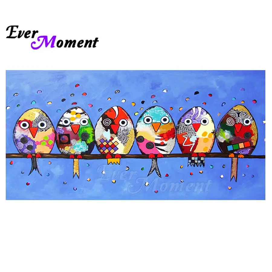 Алмазная живопись с совами Ever Instant полноразмерная Вышивка крестиком декор ручной
