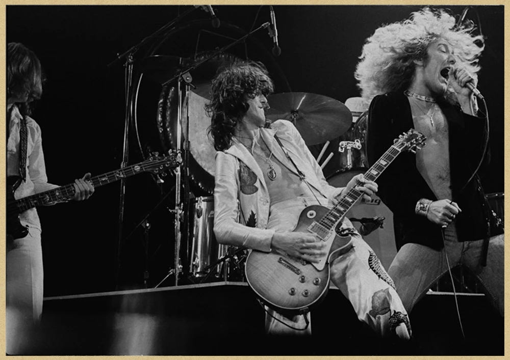 Led Zeppelin рок-музыка крафт-бумага постер для бара/Кафе Ретро плакат декоративной живописи - Цвет: Фиолетовый