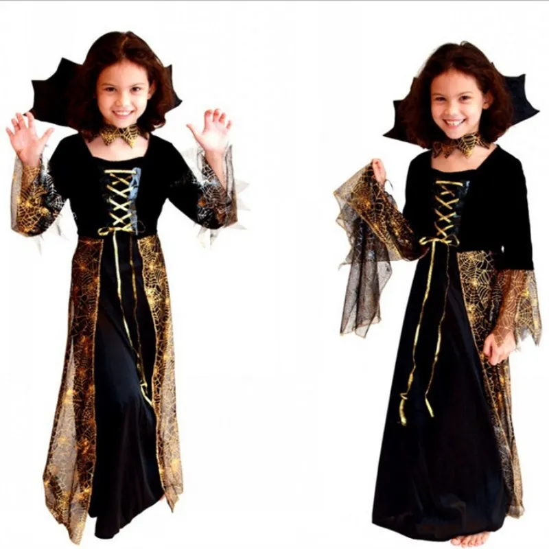 

Kids Girls Carnival Halloween Spider Girl Witch Costumes Children Masquerade Party Cosplay Clothes Fancy Dress Costume