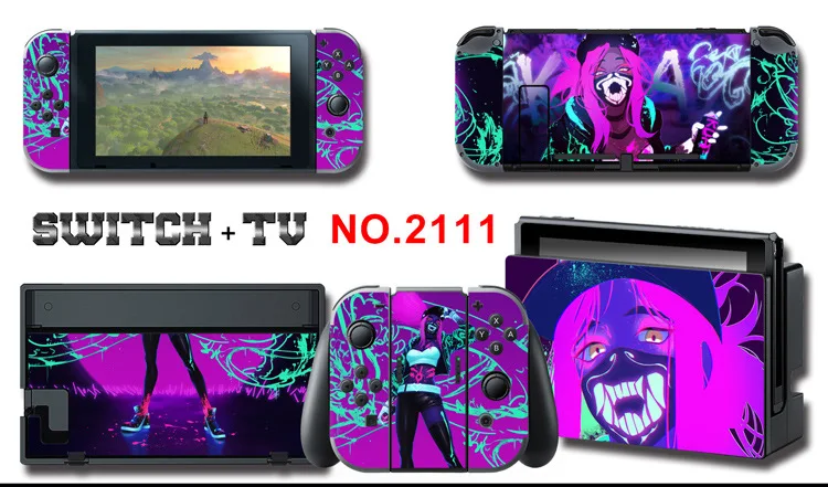 Для nintendo Switch Pain sticker консоль Dock Joy Con полное покрытие цветной бумажной кожи Закаленное стекло протектор экрана от 2000-2305