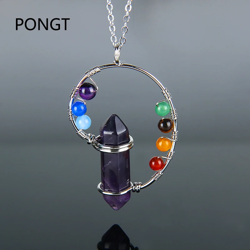 

reiki chakra stones crystal pillar natural stone pendant druzy Healing quartz crystal pendant chakra necklace Gem stone jewelry