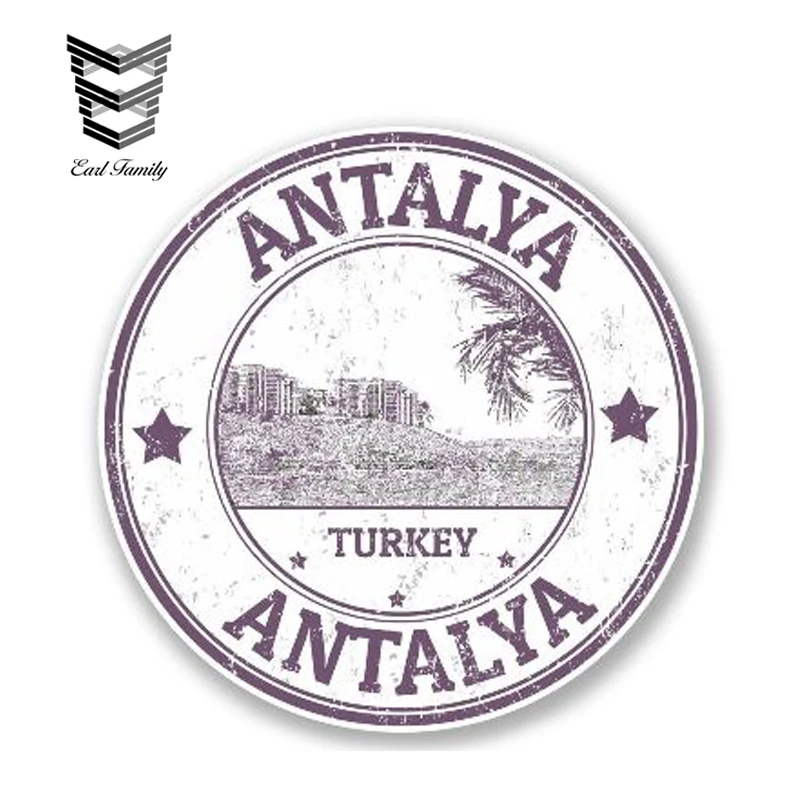 

EARLFAMILY 13cm x 13cm Antalya Turkey Flag Decal Vinyl Car Sticker Laptop Travel Luggage Map Flag Graphic Waterproof Accessories