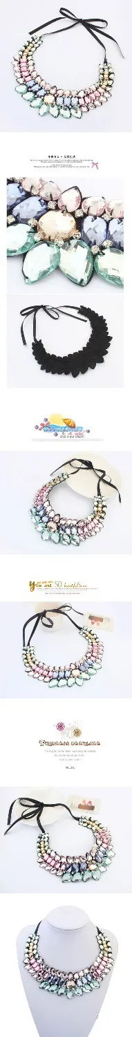 Массивный акриловый воротник с лентой ожерелья оптовая продажа ручная работа