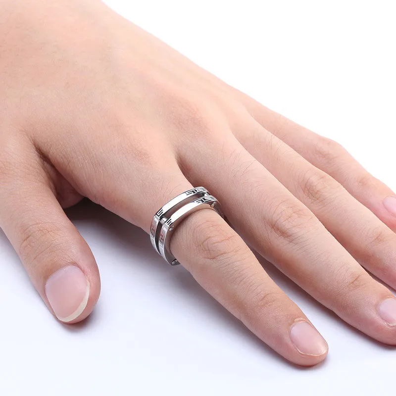 [Ymw] ювелирные изделия творческих квадратный из нержавеющей стали двухслойные