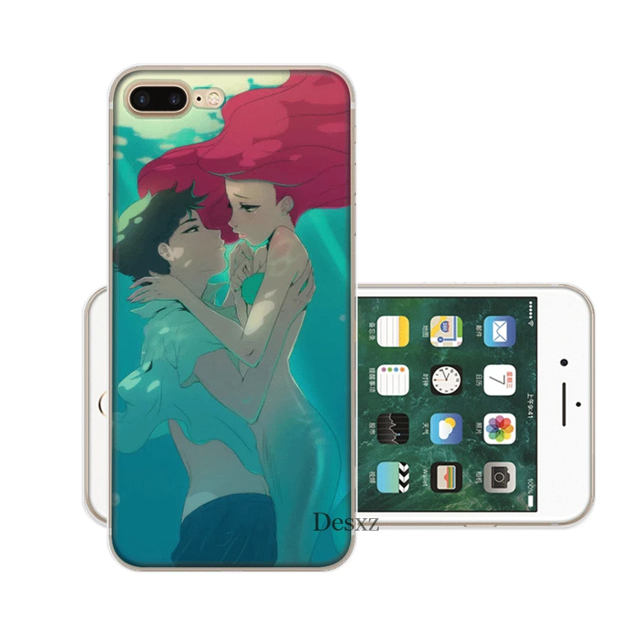 Desxz Ariel Little Mermaid De Case for iPhone 7 8 6 6s Plus 11 Pro X XR XS Max 5 5S SE Cover Bag |