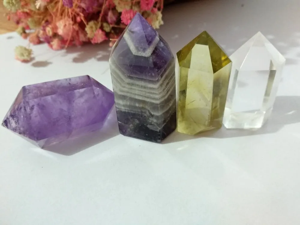 Топ! Цитрин + Аметист мечты прозрачный двойной точечный Кварцевый кристалл