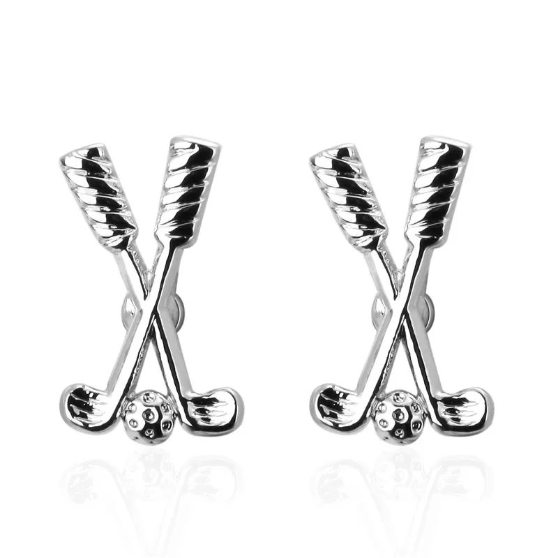 Официальные Серебристые запонки для гольфа мужских костюмов пуговицы