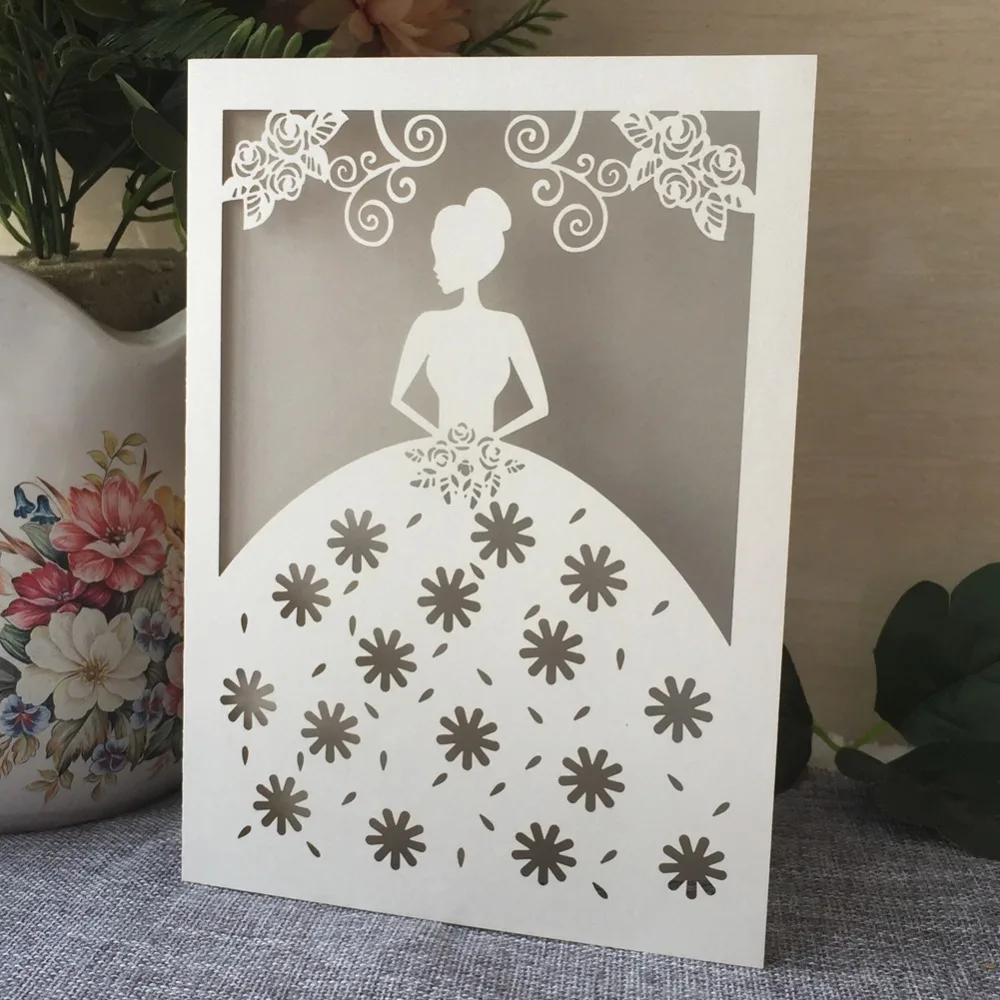 10 шт. свадебные пригласительные открытки с разным дизайном лазерная