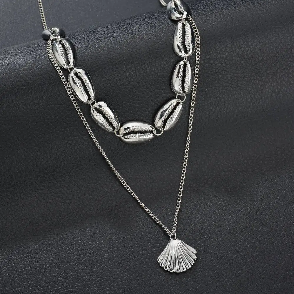 Necklace 624 SMJEL с натуральными ракушками браслет для женщин Гавайская цепочка веревка ручной работы Морская ракушка браслеты пляжные ювелирные изделия moda mujer - Окраска металла: Necklace 624