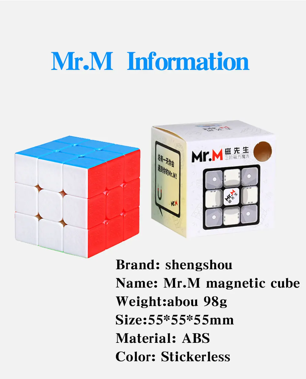 Shengshou 3x3x3 Mr. M Магнитный Магический кубик-головоломка профессиональный конкурс скоростных магнитов Cubo Magico Stickerless игрушки для детей