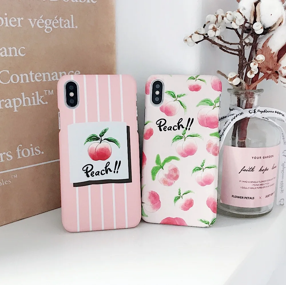 Мультфильм вкусные фрукты Чехол для iphone 6 6S Plus 7 8 плюс милые сочный персик Жесткий