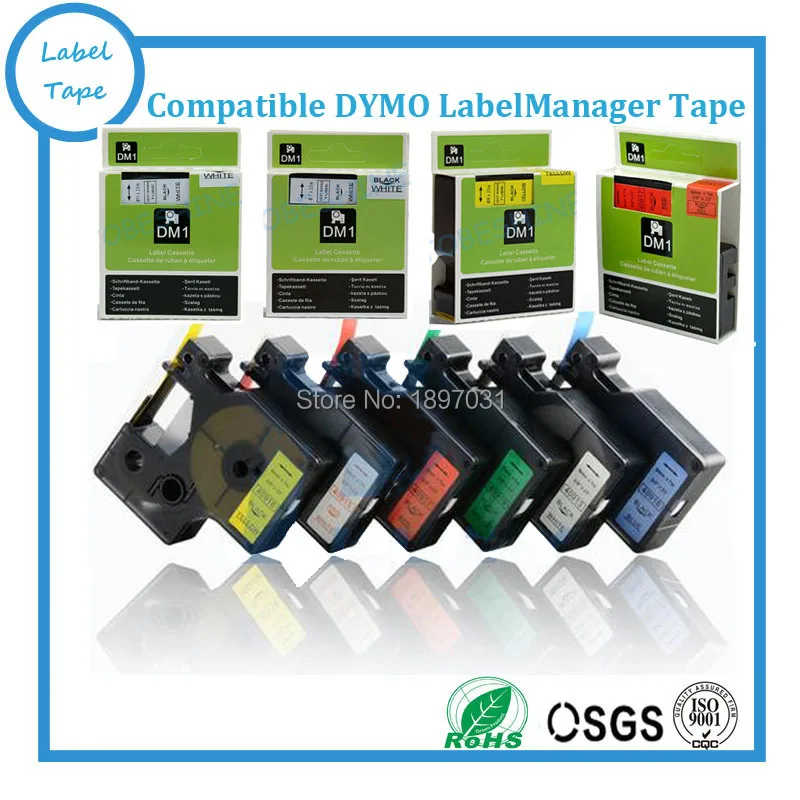 

Free shipping 5 pcs/lot Dymo D1 mixed color tapes 43615, 43616, 43617, 43618, 43619 Ribbon label Maker Dymo D1 Tape 6mm