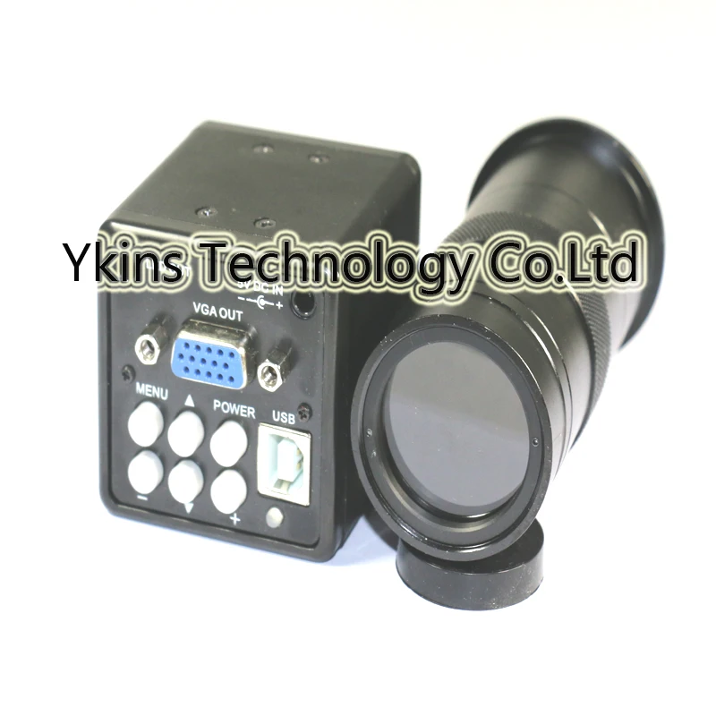 Промышленный цифровой микроскоп 2 в 1 USB VGA выходы CCD CMOS + 130X или 180X объектив с