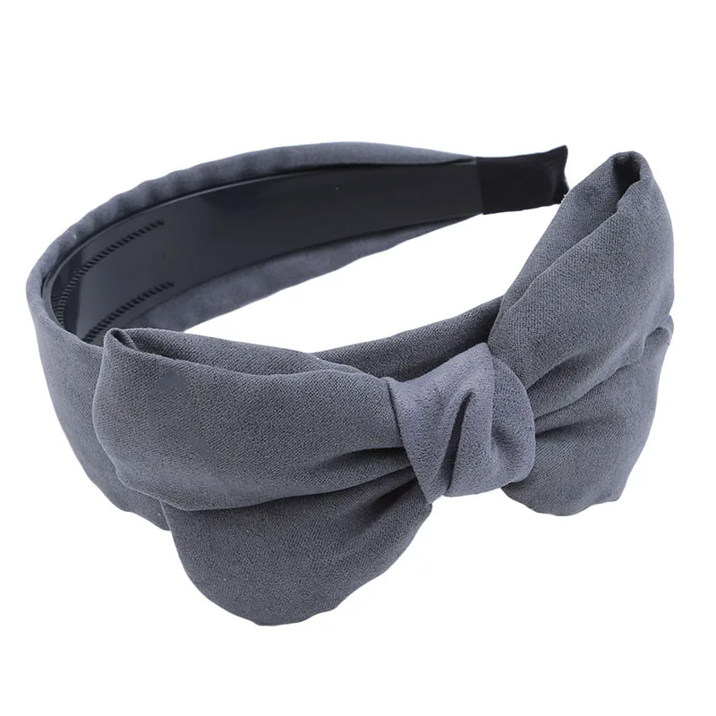 Solid Color Fabric Bow Headband Female Girl Hair Band Hat Accessories Bandwidth |
