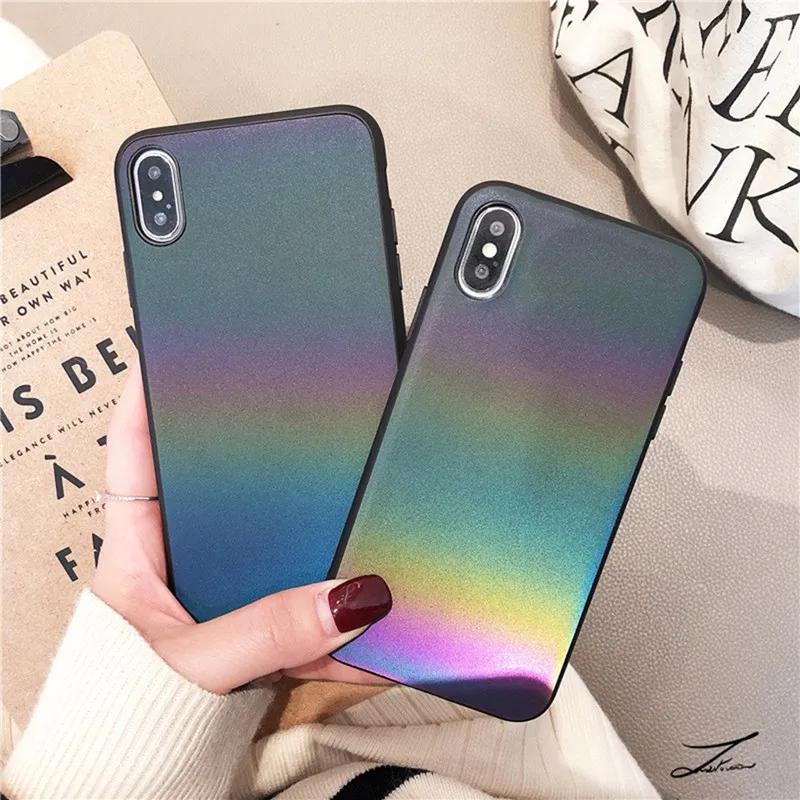 Голографический градиентный цветной светоотражающий чехол для iphone 11 Pro Max 6 6s 7 8 plus