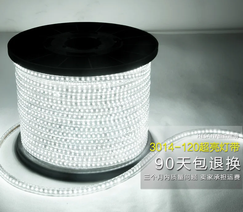 

5 Meters 3014 led lights with high voltage 110 v 120V ultra bright led lights article 120 bead patch is waterproof