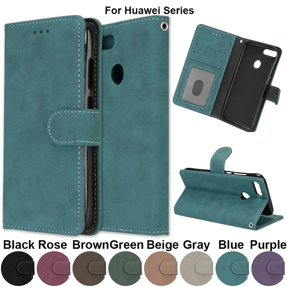 Матовые кожаные однотонные Чехлы для huawei Honor 7S 7A Pro 7C 6X7X8X9 10 Lite Nova 2 Lite Y3 Y5 Prime Y6 Y7 Y9 Coque B84