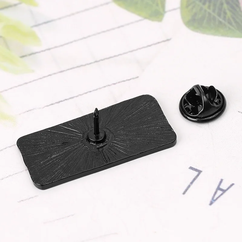 Винтажная брошь из сплава с буквами для женщин и мужчин черная Геометрическая