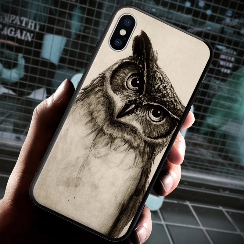 Сова Птица Животное тема шаблон для iPhone 5 5S SE 6 6S 7 8 Plus X XR XS Max жесткий чехол для телефона