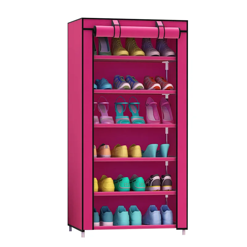 Простой многослойный шкаф для обуви из нетканого полотна стойка DIY подставка