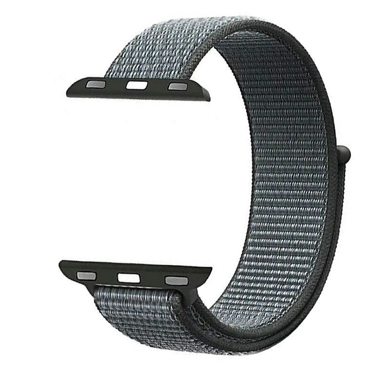 Storm Gray Ремешок для Apple Watch, 38 мм, 42 мм, легкая регулировка, нейлоновый ремешок на липучке для браслетов Apple Watch, ремешок 4, 5, 40 мм, 44 мм - Цвет ремешка: Storm Gray