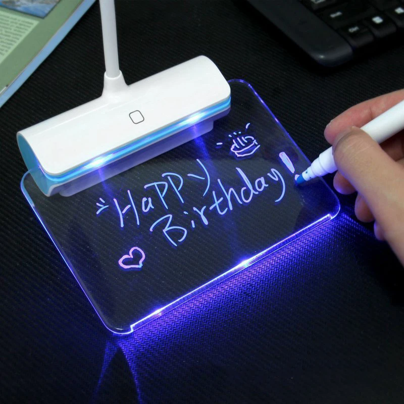 Настольные лампы USB Led Настольная лампа с доской для сообщений, светильник для чтения с защитой глаз, светильник для чтения, для студенческой кровати, подарки для влюбленных, романтический