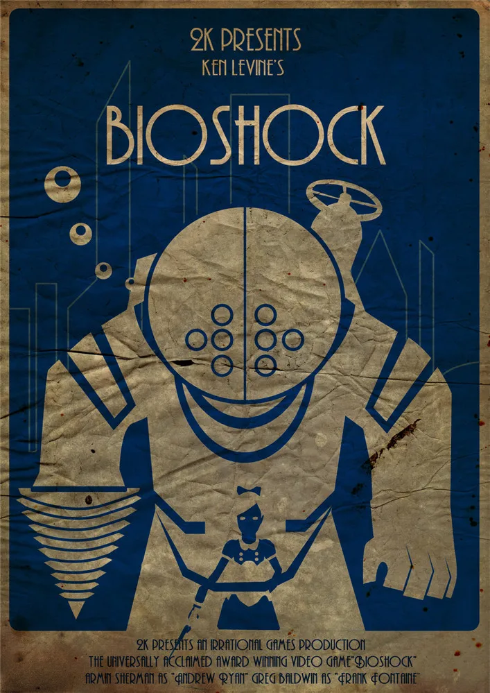 BIOSHOCK восхищение плакаты игры настенные принты белая глянцевая бумага яркий цвет четкое изображение украшение дома гостиная
