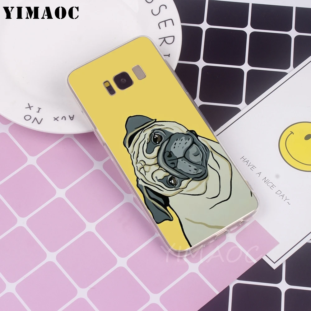 YIMAOC Cute dog cat Soft TPU Case for Galaxy j3 j5 j6 j7 A5 2016 2017 A6 A9 2018 Note 8 9 S7 edge S8 S9 S10 Plus S10e Cover |