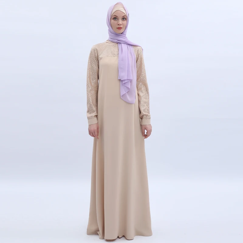 Vestidos Sequin Abaya Дубай длинное мусульманское хиджаб платье для женщин кафтан Elbise Eid турецкие платья халат Musulmane Longue