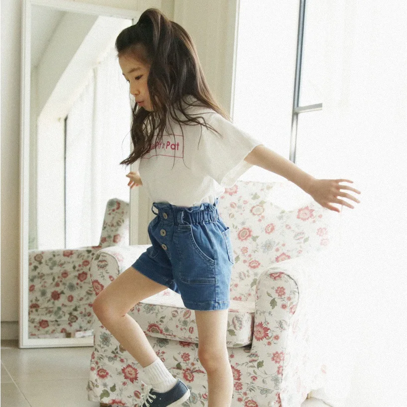 Джинсы Figwit для девочек короткие штаны хлопковая свободная одежда подростков с