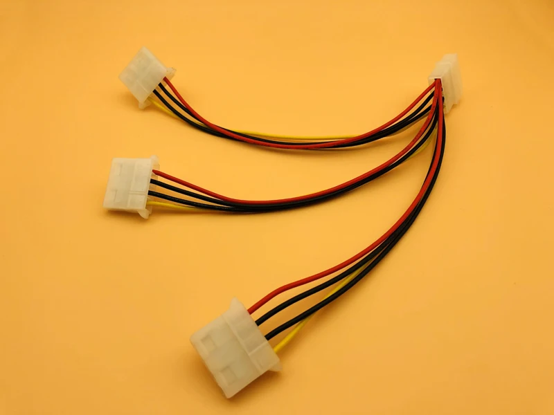 Высококачественные Кабели питания с 4 контактным разъемом Molex Male на 3 портовый