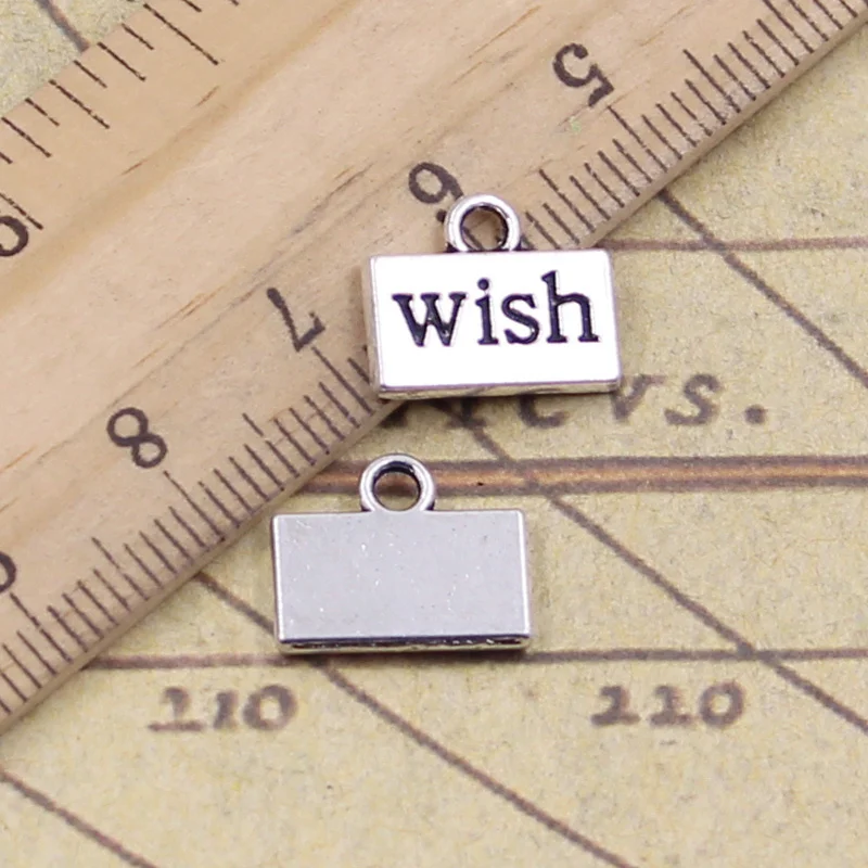 30 шт. очаровательные тарелки Wish 13x11 мм античные серебряные цветные Подвески