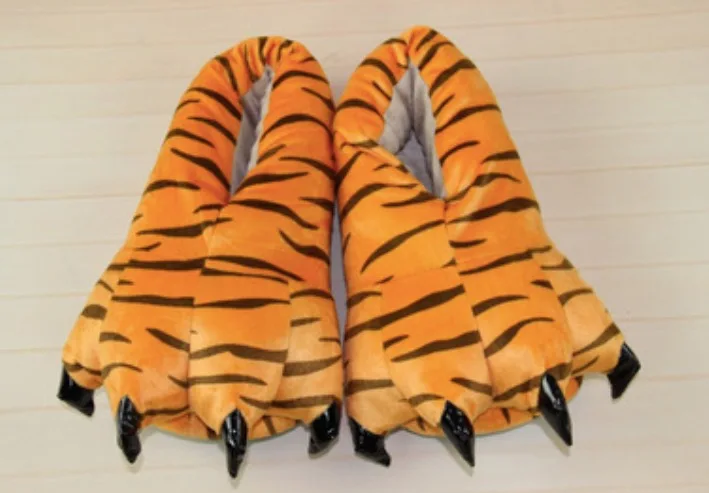 Тапочки в виде лап животных Мультяшные тапочки мягкие плюшевые тапки зимняя