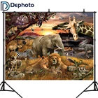 Dephoto фон для фото Африканские животные слон Лев Сафари фон для фотосъемки фотобудка для фотосессии реквизит