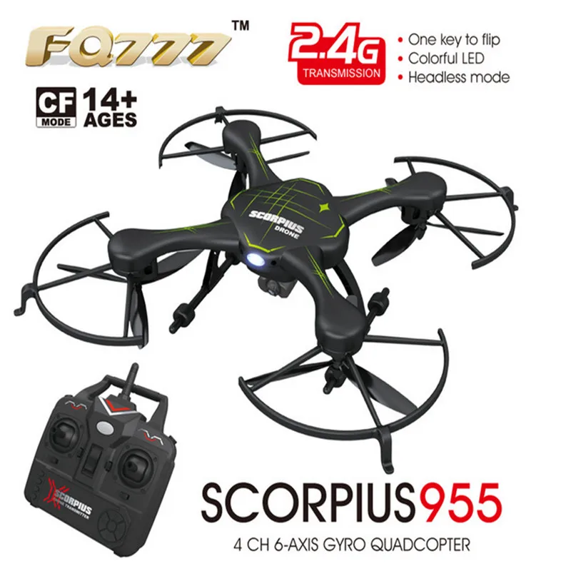 FQ777 955C Mini Drone with 2.0MP HD Camera 2.4G 4CH 6Axle Headless Mode One Key Return RC Quadcopter RTF for Children Toy Gift | Игрушки и