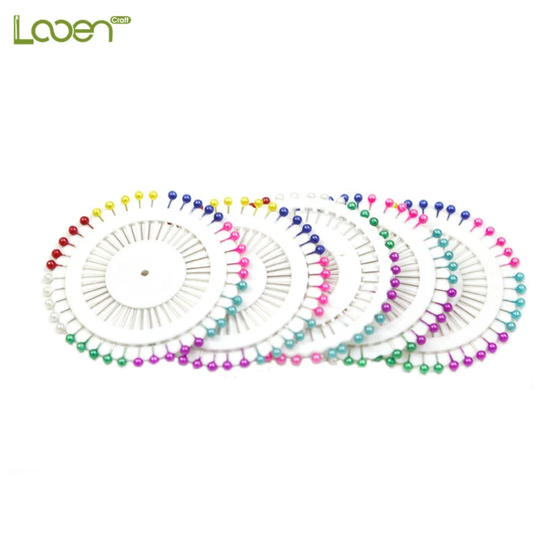 

40 Pcs/ lot 3.5cm Multicolor Mini Round Bead Shaped Hijab Stainless Steel Safety Pins DIY Positioning Garment Auxiliary Needles