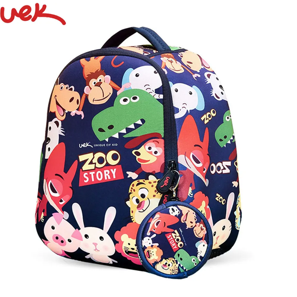 Модный детский рюкзак милый мультяшный с принтом животных студенческие школьные