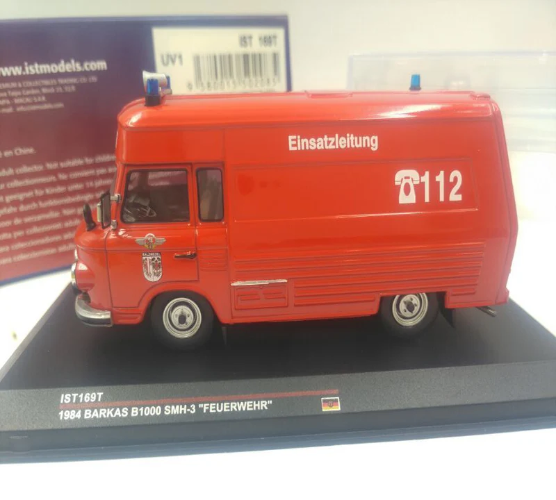 Коллекция машин скорой помощи Barkas B1000 Smh 3 FEUERWEHR модель из сплава винтажная