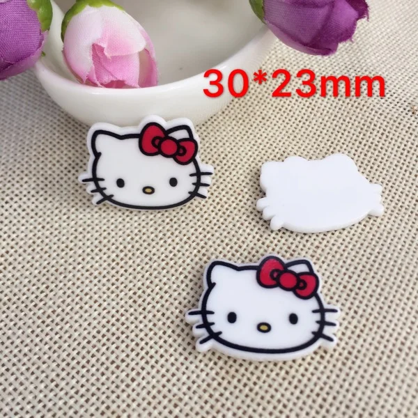 Мультяшный пластырь hello kitty фигурка KT кошка Анна ремесла плоская задняя часть Смола акрил DIY головные уборы аксессуары для волос 10 шт. 2322 - Цвет: 10pieces