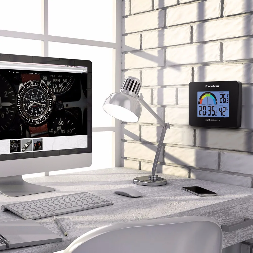 Excelvan цифровой радио управление будильник термометр гигрометр метр температура