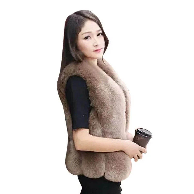 Новинка 2020 меховой жилет Модный женский пальто из лисьего меха зимняя теплая