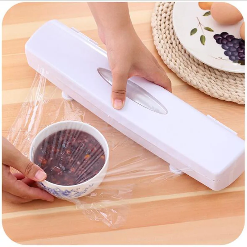 

ORZ Plastic Packaging Dispenser Kitchen Gadgets Cling Film Cutter Fresh Film Home Fruit Preservation Box